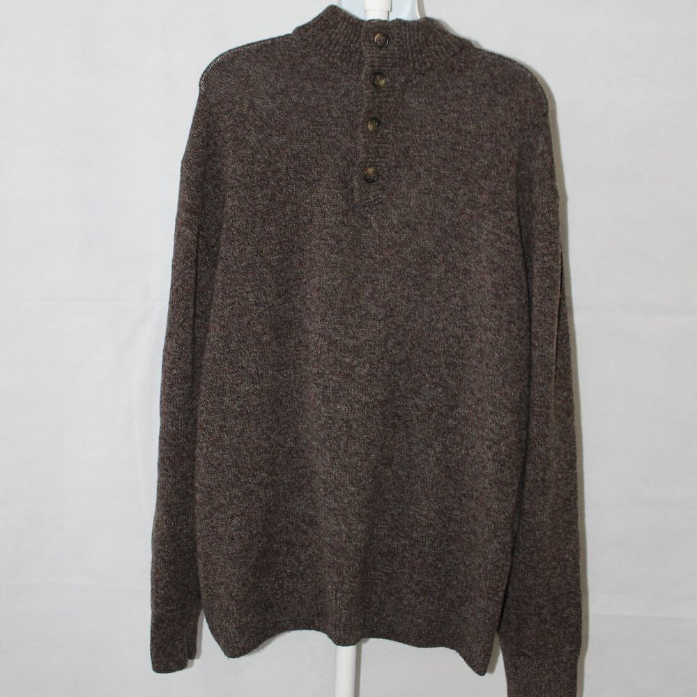 Enzo Mantovani Men's Brown 100% Wool Pull Over Long Sleeve Sweater Size XL
